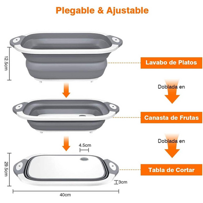 Tabla Corte Expandible Multiusos 3 en 1